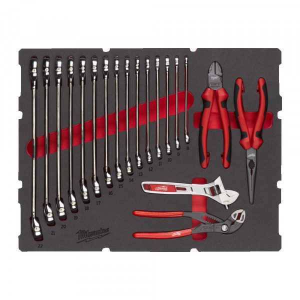 Milwaukee 4932493339 Max Bite Span + Plier Set Foam Insert 19pc