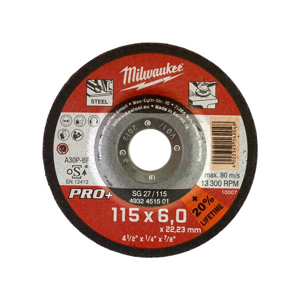 Milwaukee 4932451501 Metal Grinding Disc Pro Sg27 / 115