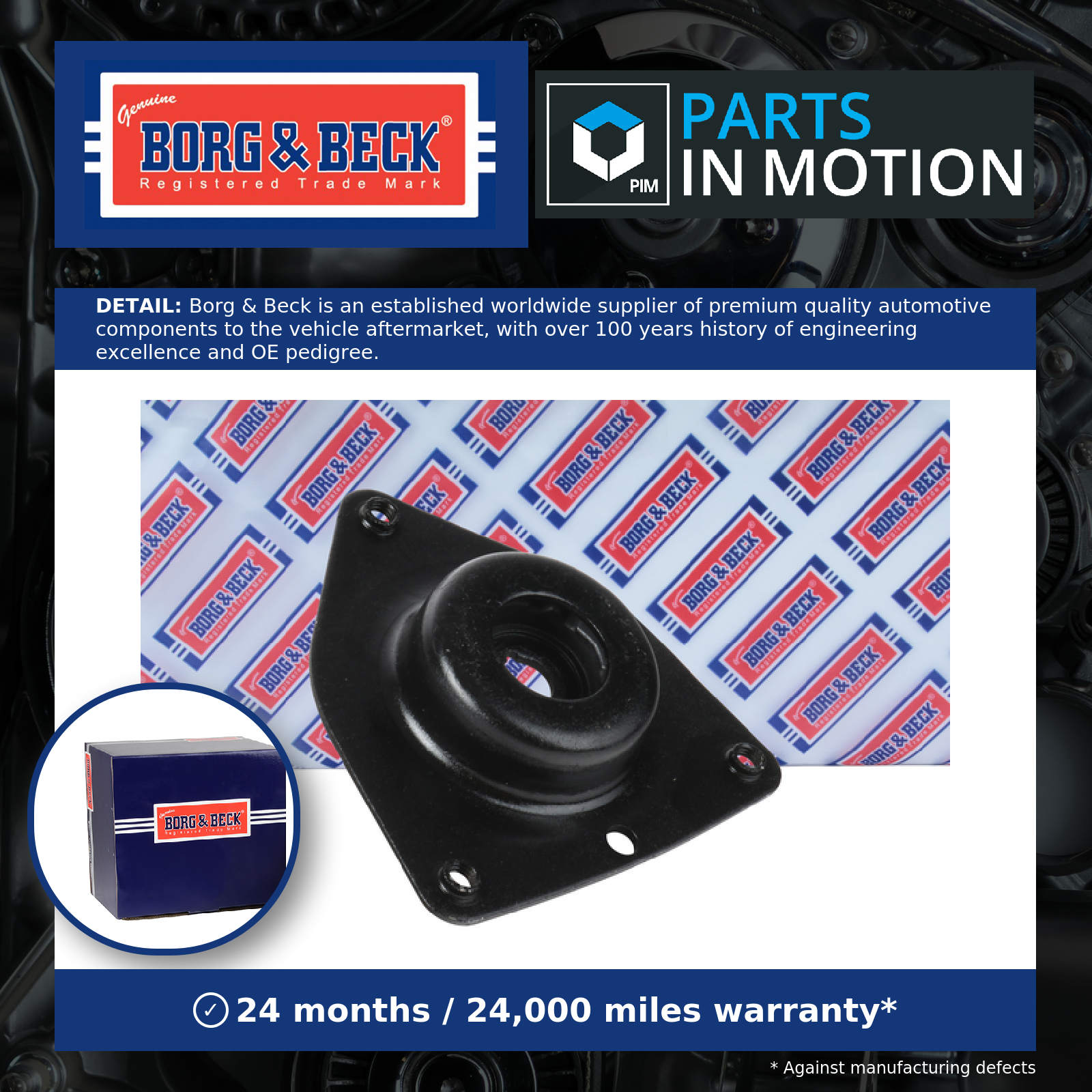Borg & Beck Top Strut Mounting Front BSM5615 [PM2452990]