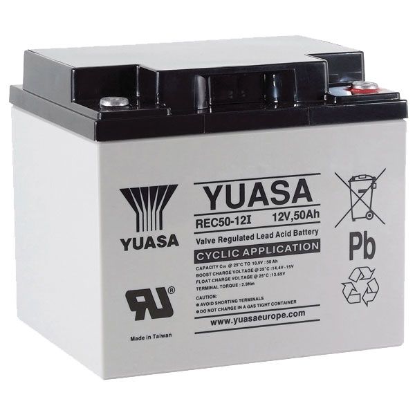 Yuasa REC50-12 12V 50Ah Cyclic AGM VRLA Deep Cycle Battery