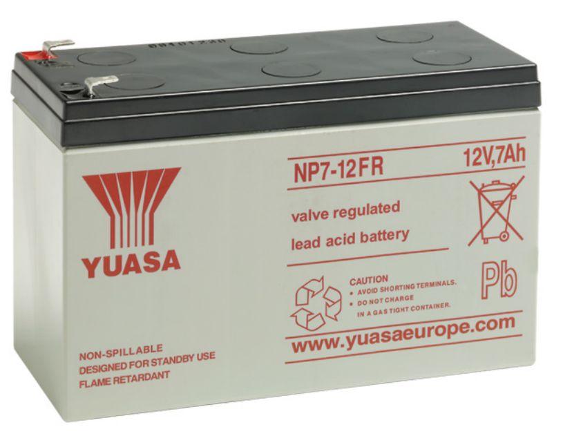 Yuasa NP7-12FR Fire Retardent Valve Regulated Lead Acid 12V 7Ah