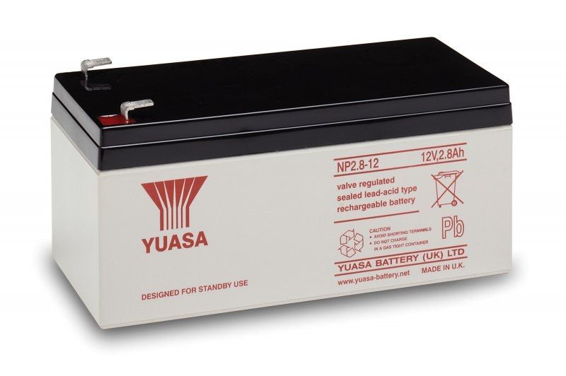 Yuasa NP2.8-12 Valve Regulated Lead Acid (VRLA) Battery 12V 2.8Ah