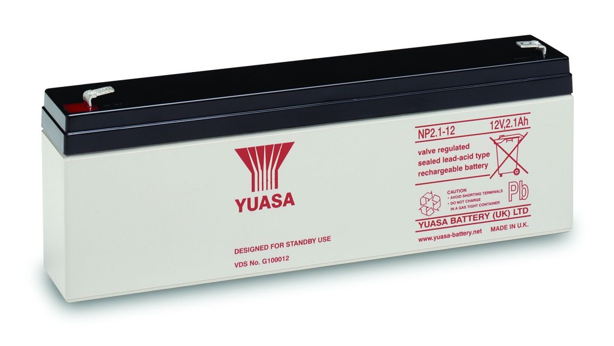 Yuasa NP2.1-12 Valve Regulated Lead Acid Battery 12V 2.1Ah