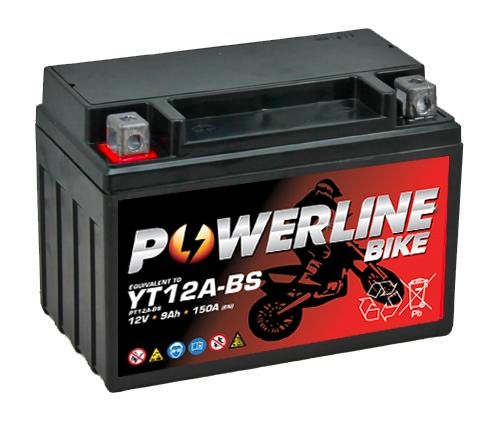 Powerline YT12A-BS AGM Motorcycle Battery