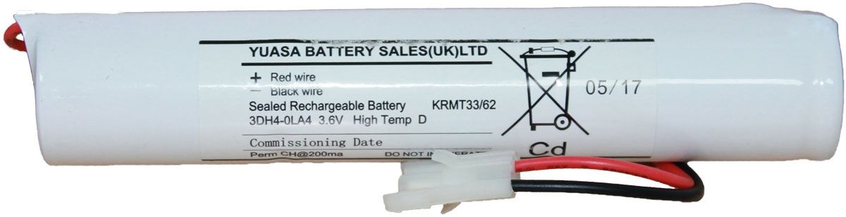 3DH4-0LA4 Yuasa NiCd Emergency Lighting Battery 3.6V 4Ah