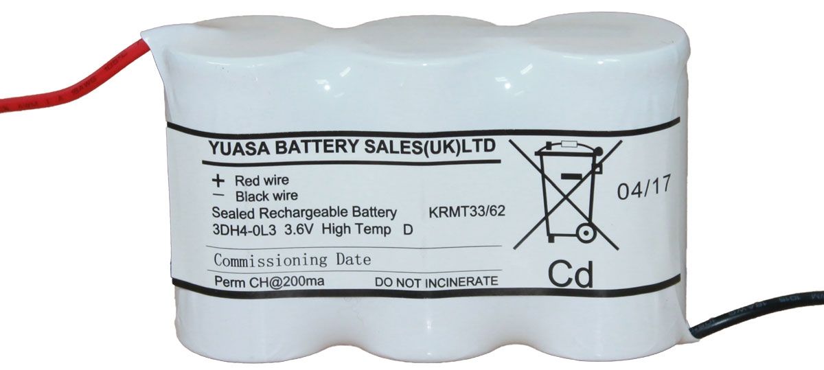 3DH4-0L3 Yuasa NiCd Emergency Lighting Battery 3.6V 4Ah