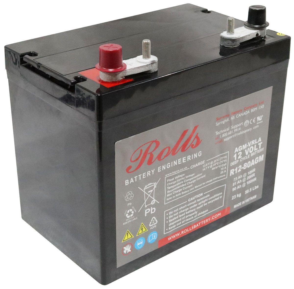 Rolls R12-80AGM Series 2 12 Volt Deep Cycle Battery