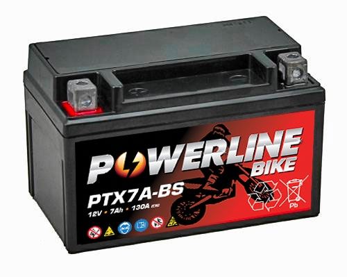 Powerline PTX7A-BS Motorcycle Battery