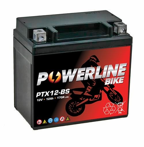 Powerline PTX12-BS AGM Motorcycle Battery