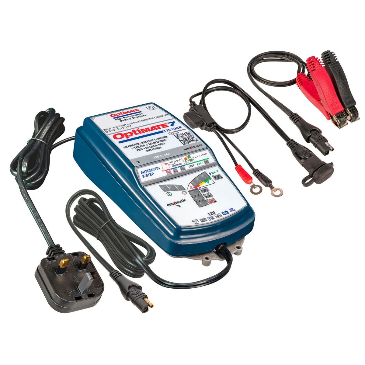 Optimate OPT7 7 12V 10A AmpMatic Battery Charger & Optimiser TM256 V2