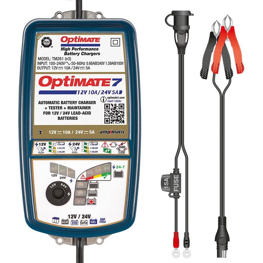 Optimate 7 12/24V 10A/5A Battery Charger & Optimiser TM-262