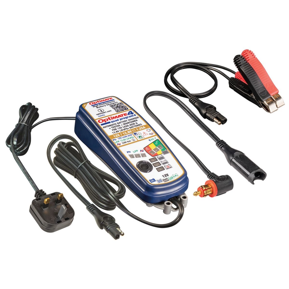 Optimate OPT4QBMW 4 Quad Program 12V 1.25A Premium BMW Triumph CANbus Motorcycle Battery Charger TM632-PR