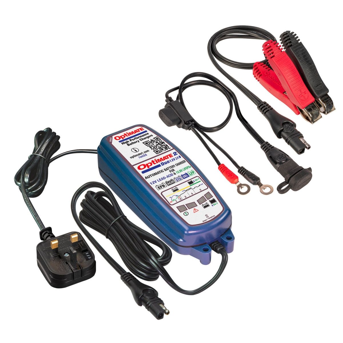 Optimate OPT2D 2 DUO 12V 2A Motorcycle Smart Battery Charger TM552