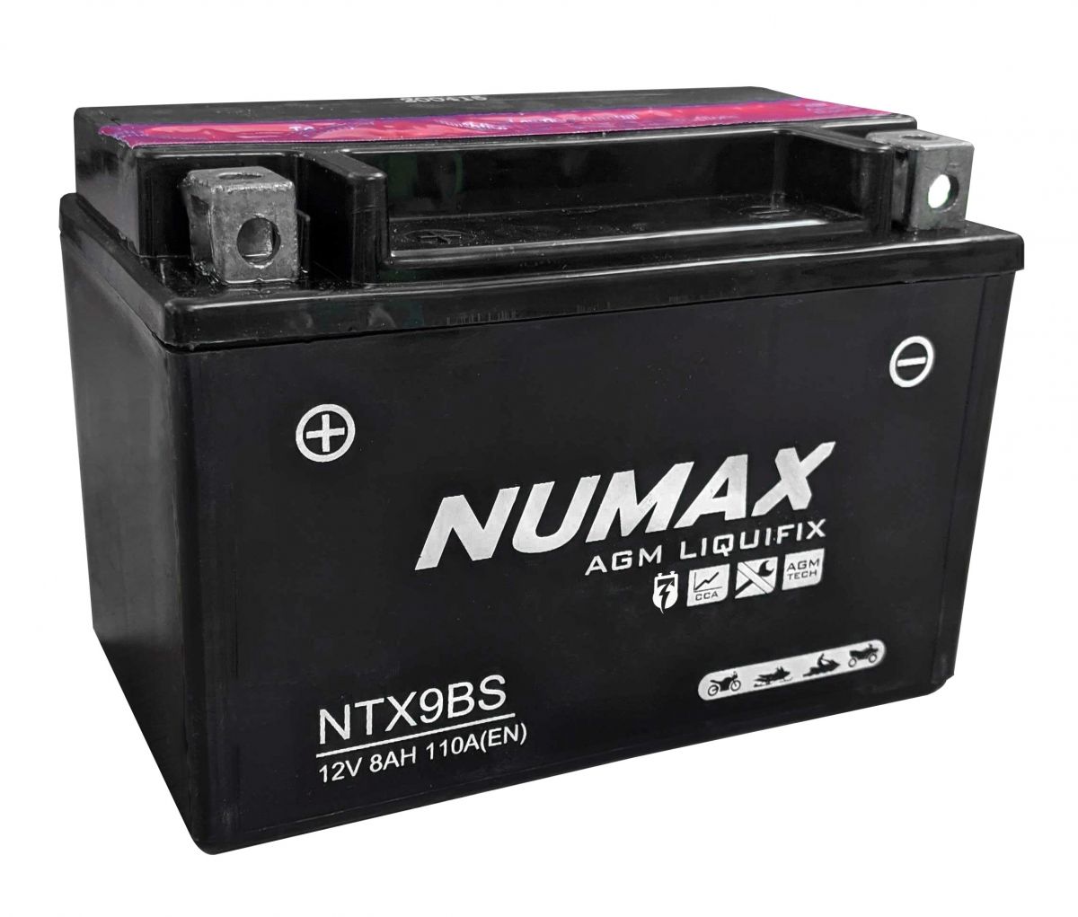 Numax NTX9BS AGM Motorcycle Battery