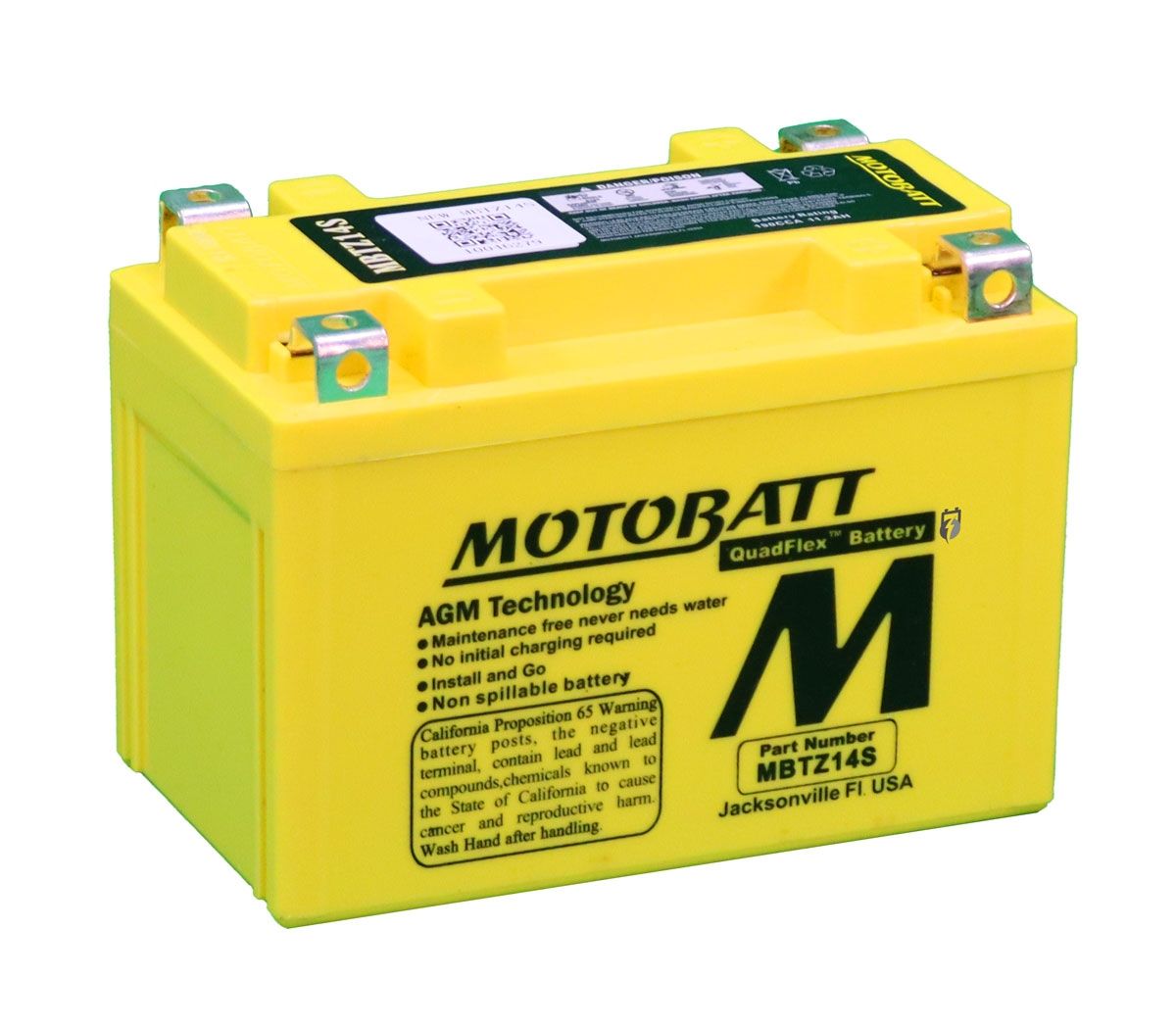 Motobatt MBTZ14S AGM Motorcycle Battery