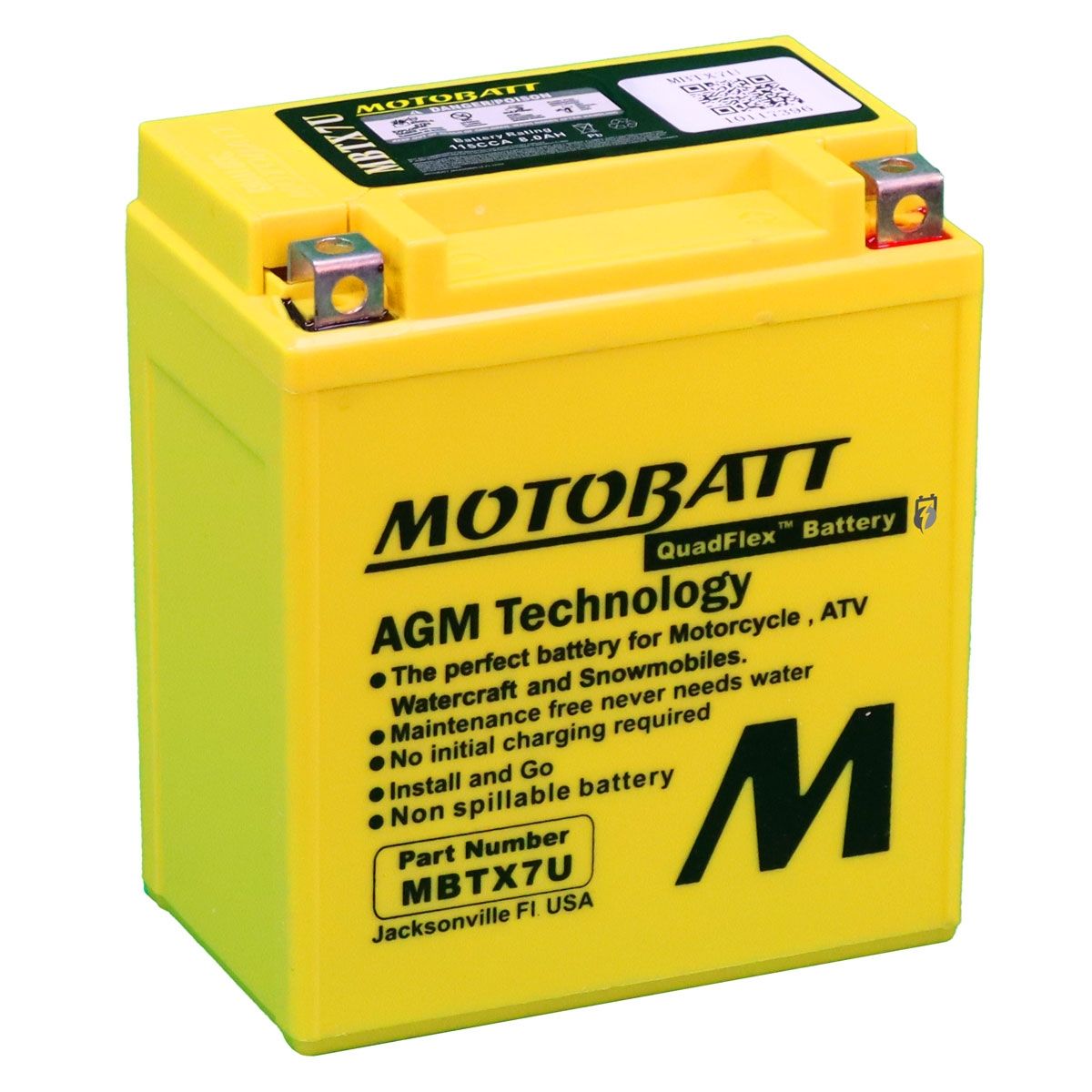 Motobatt MBTX7U AGM Motorcycle Battery