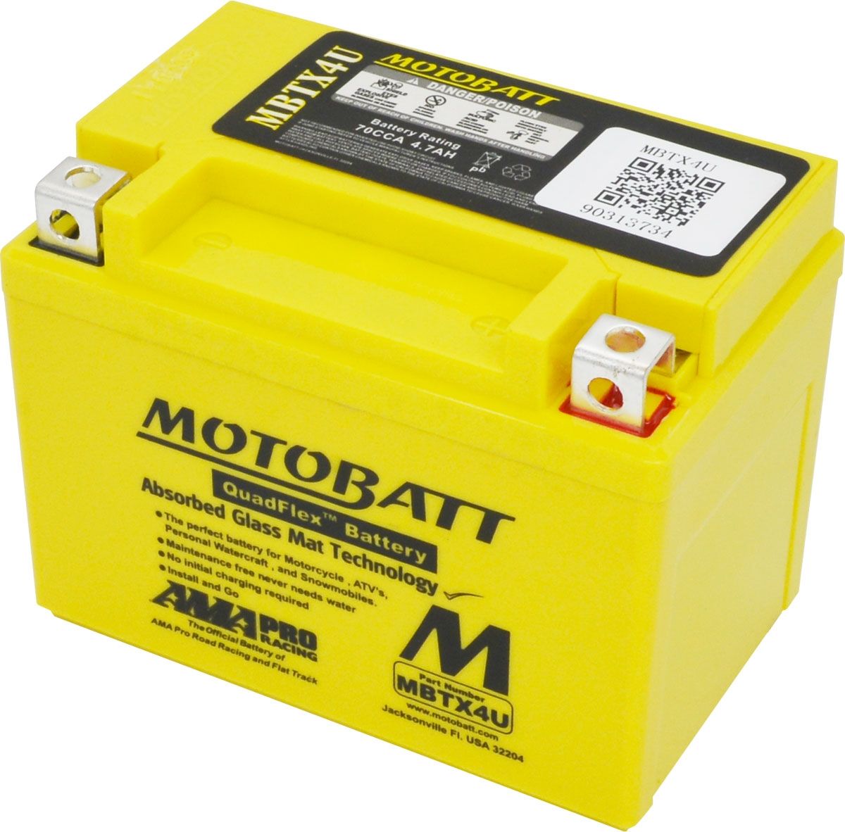 Motobatt MBTX4U AGM Motorcycle Battery