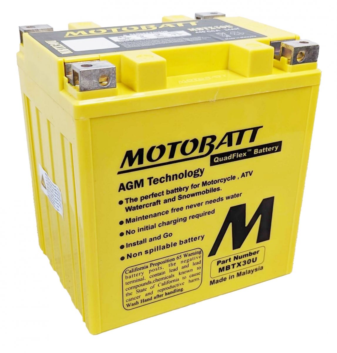 Motobatt MBTX30U AGM Motorcycle Battery