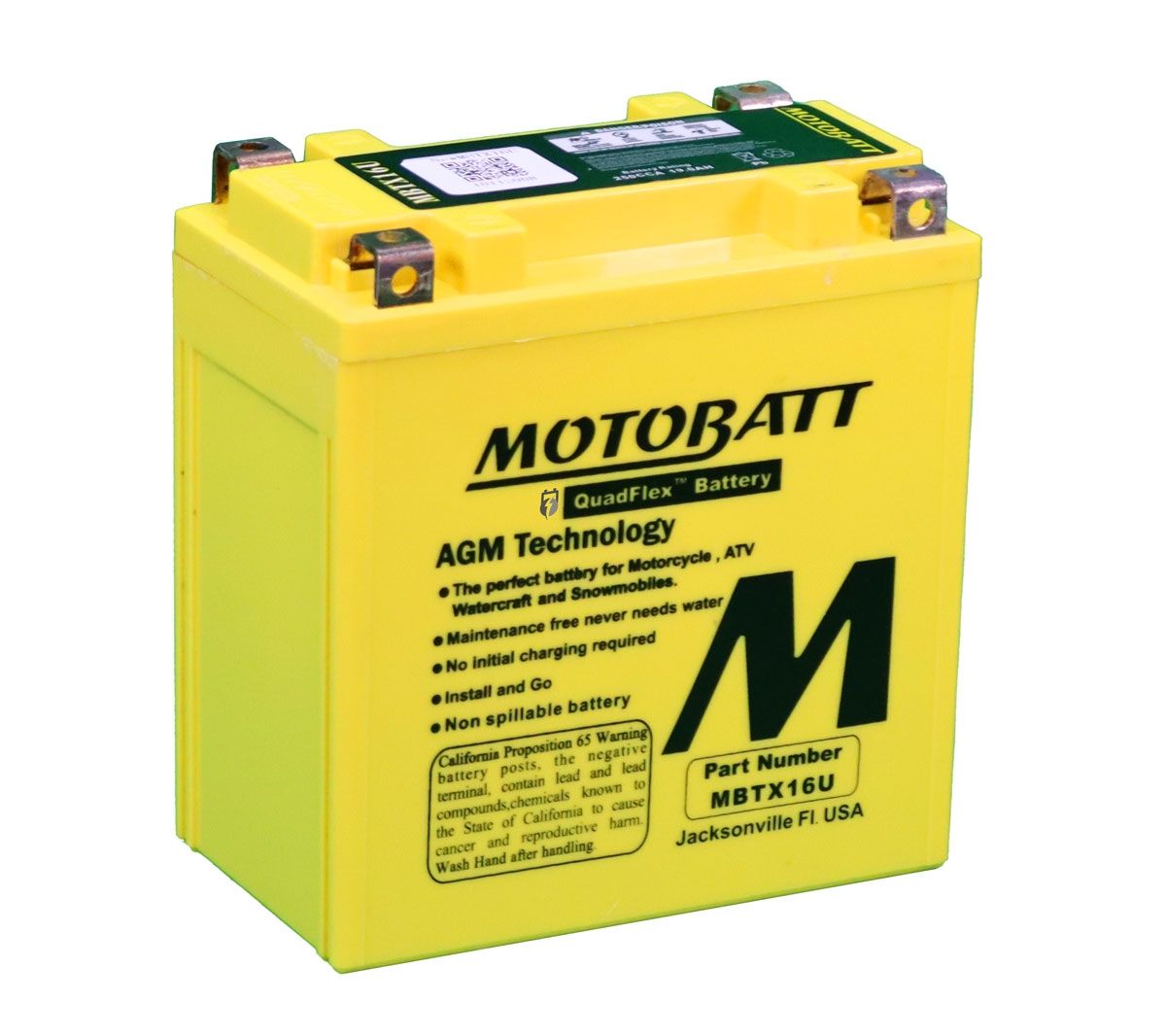 Motobatt MBTX16U AGM Motorcycle Battery