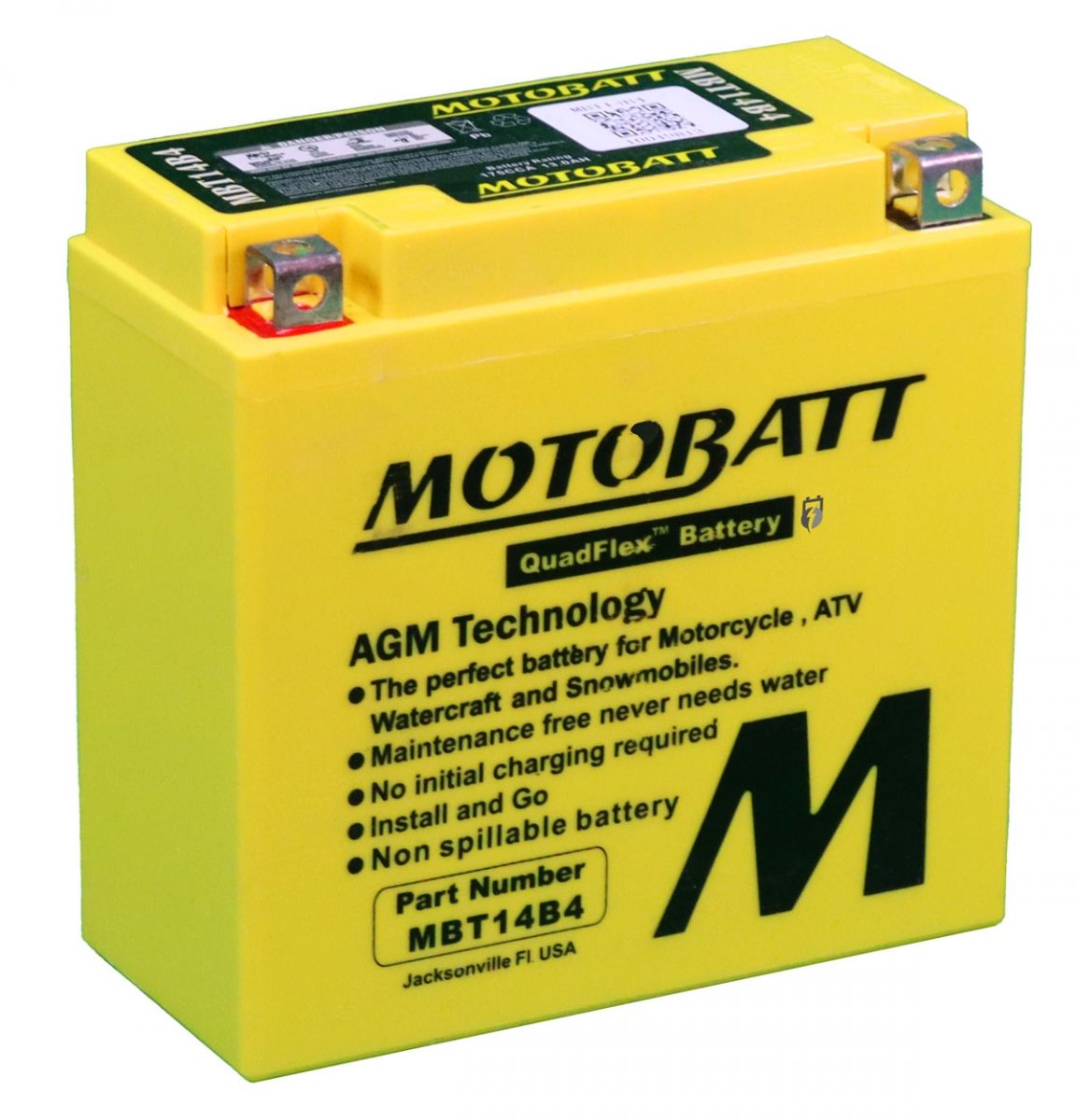 Motobatt MBT14B4 AGM Motorcycle Battery