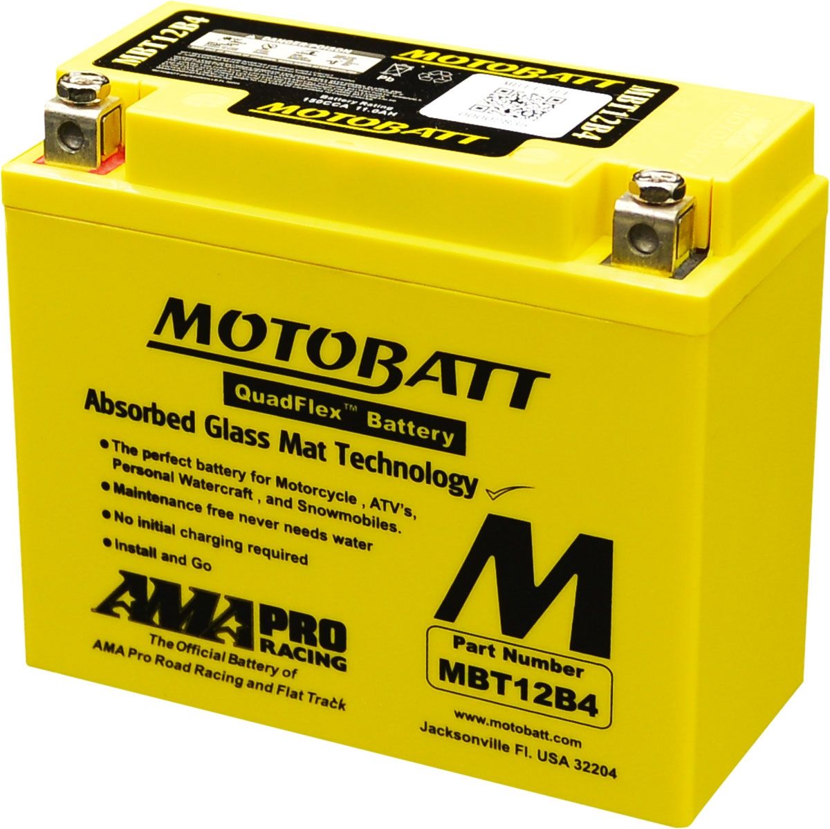 Motobatt MBT12B4 AGM Motorcycle Battery