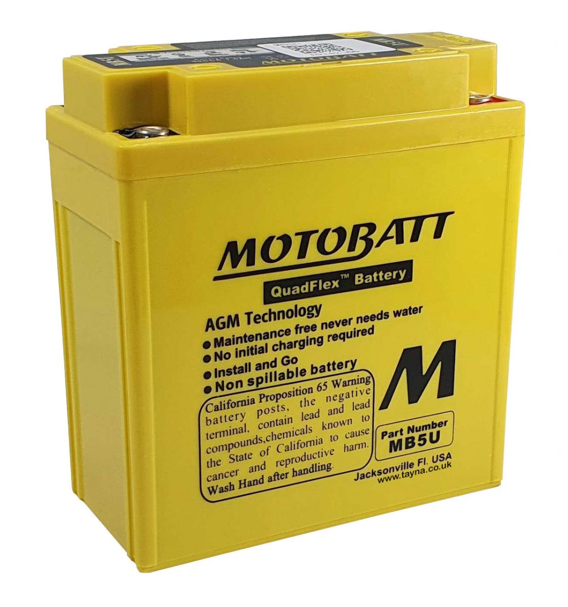 Motobatt MB5U AGM Motorcycle Battery