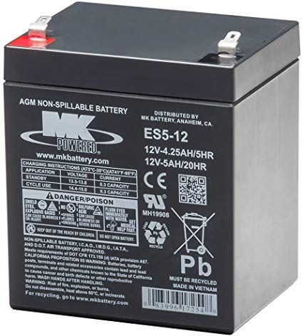 ES5-12 MK AGM VRLA Mobility Battery 12V 5Ah