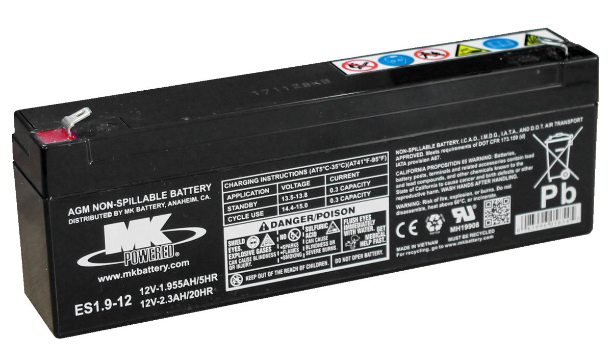 ES1.9-12 MK AGM 12V Mobility VRLA Battery 12V 2.3Ah