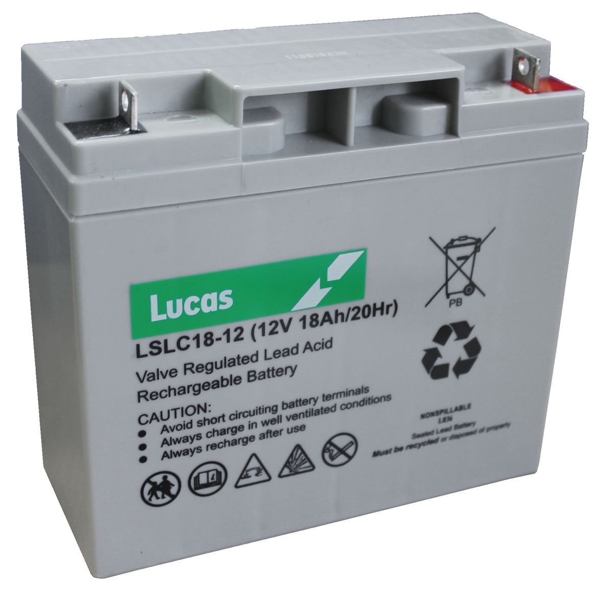 LSLC18-12 Lucas Sealed Lead Acid Battery 12V 18Ah