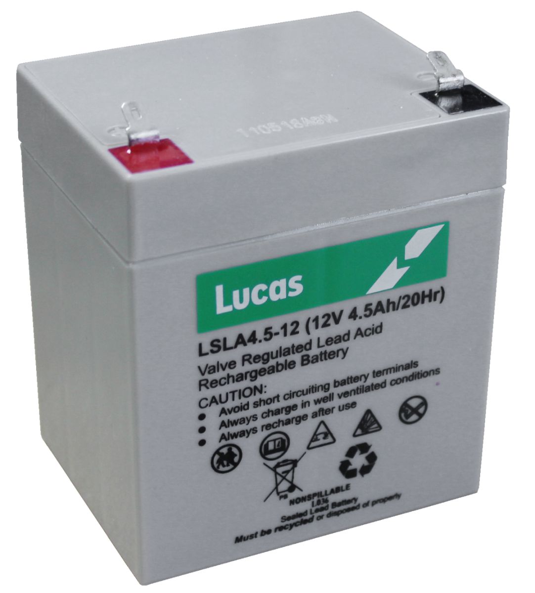 LSLA4.5-12 Lucas Sealed Lead Acid Battery 12V 4.5Ah