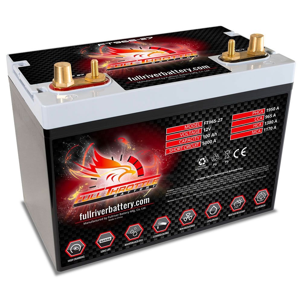 FT965-27 Full Throttle High Performance 100Ah TPPL AGM Battery (250 AGM) 