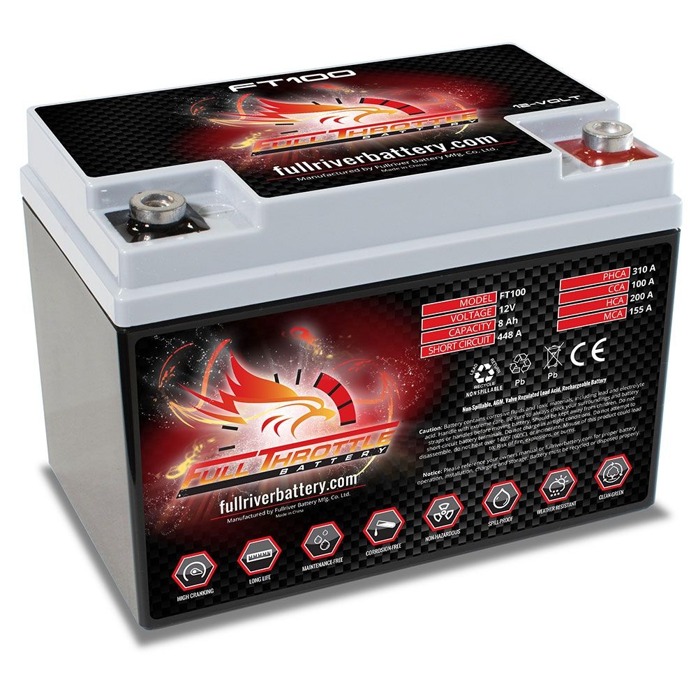 FT100 Full Throttle High Performance 8Ah TPPL AGM Battery (PC310) 