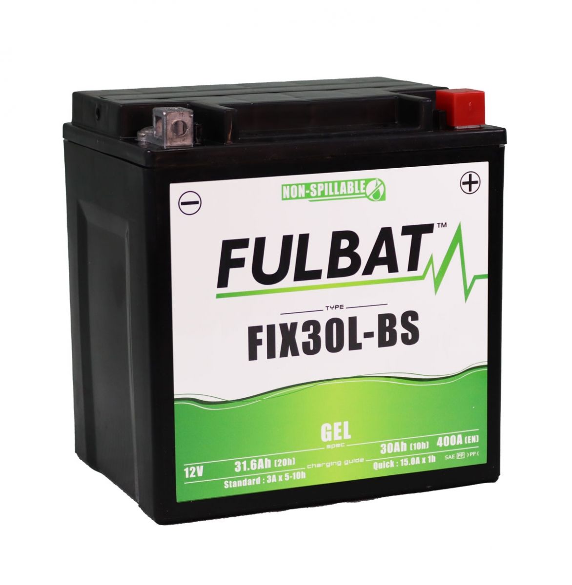 Fulbat FIX30L-BS GEL Motorcycle Battery