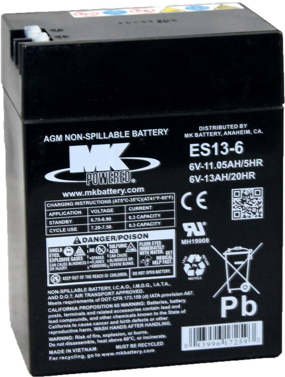 Westco ES13-6 6V AGM Motorcycle Battery