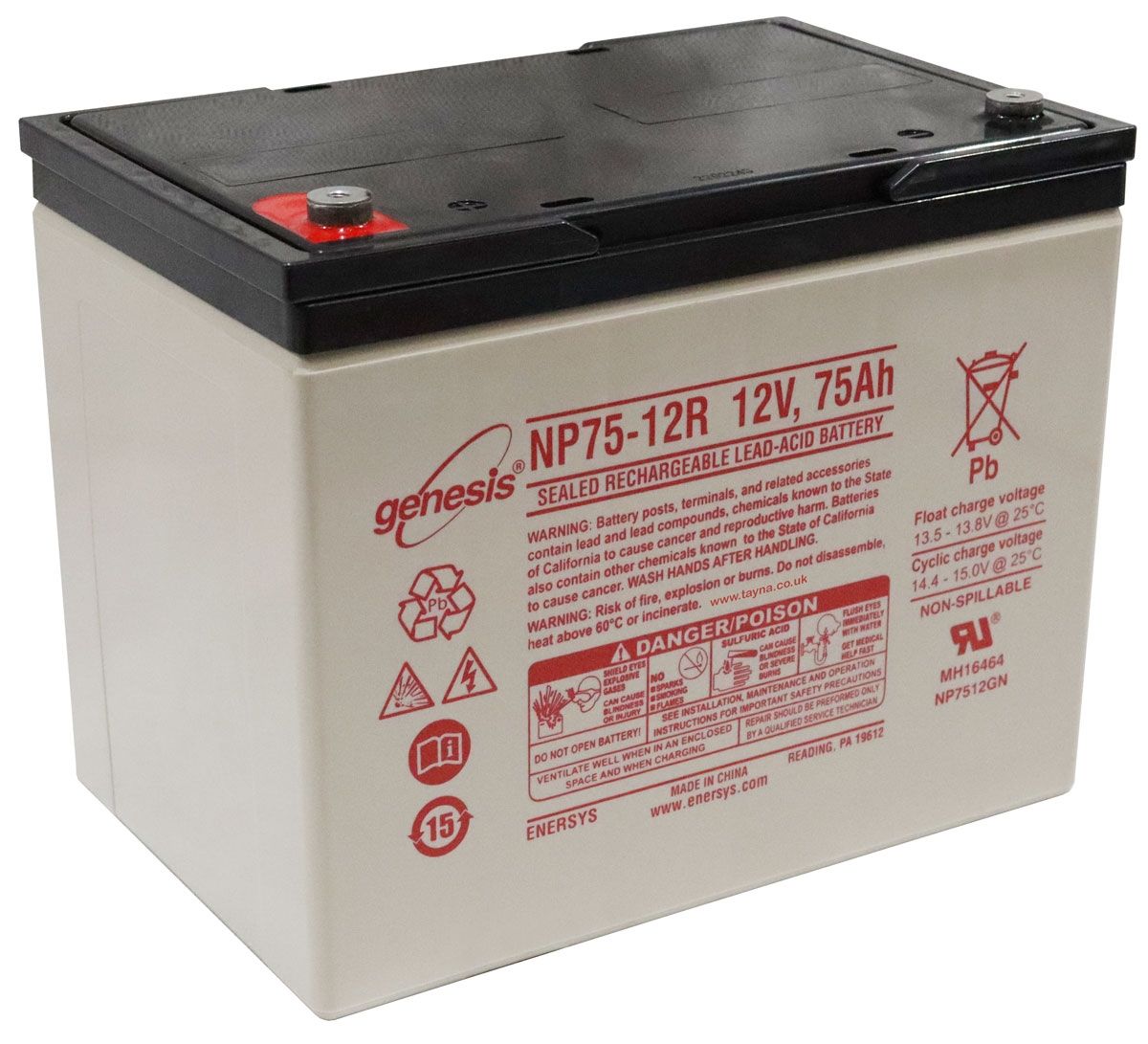 NP75-12 EnerSys Genesis SLA Battery 12v 75Ah 