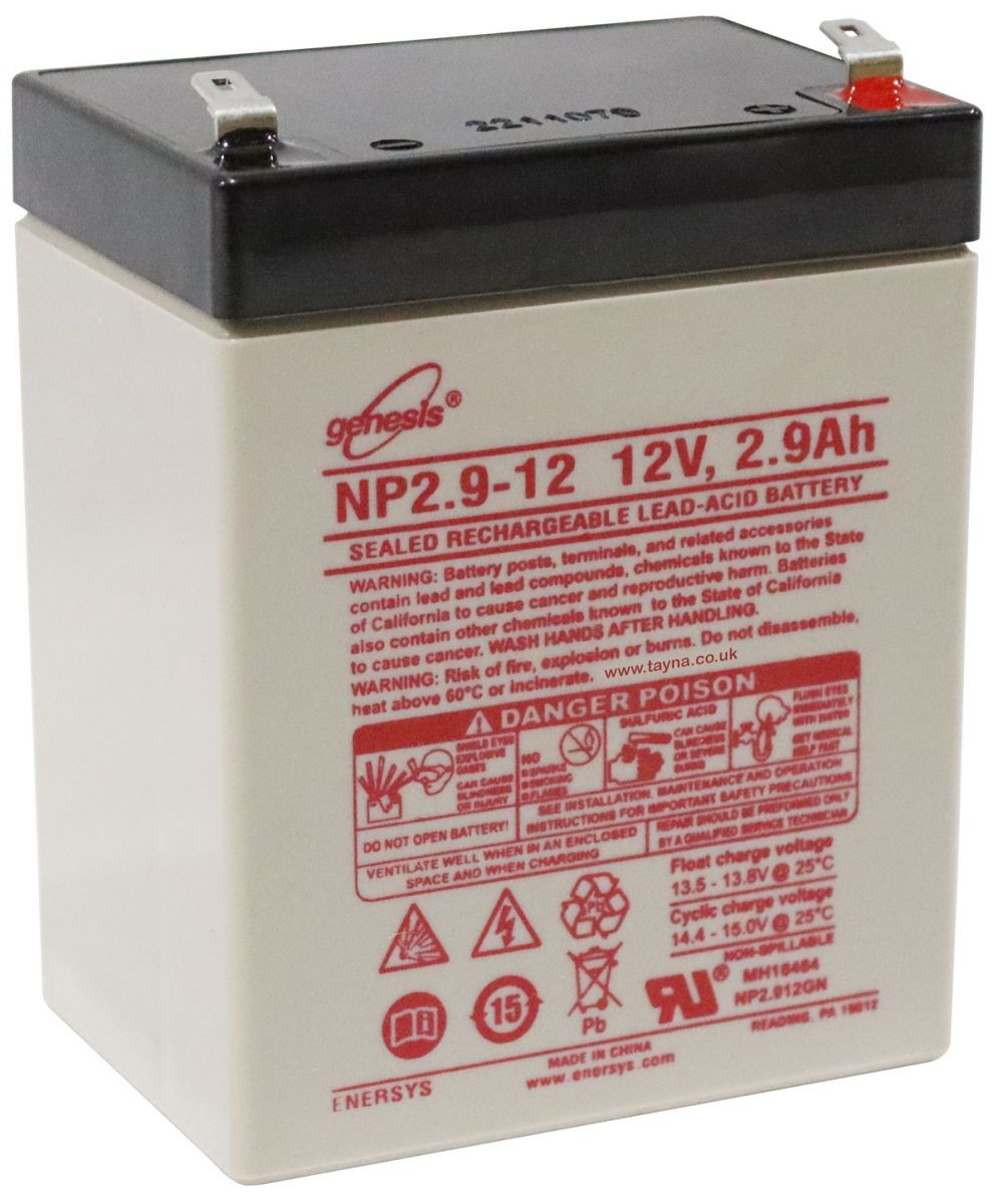 NP2.9-12 EnerSys Genesis SLA Battery 12v 2.9Ah 