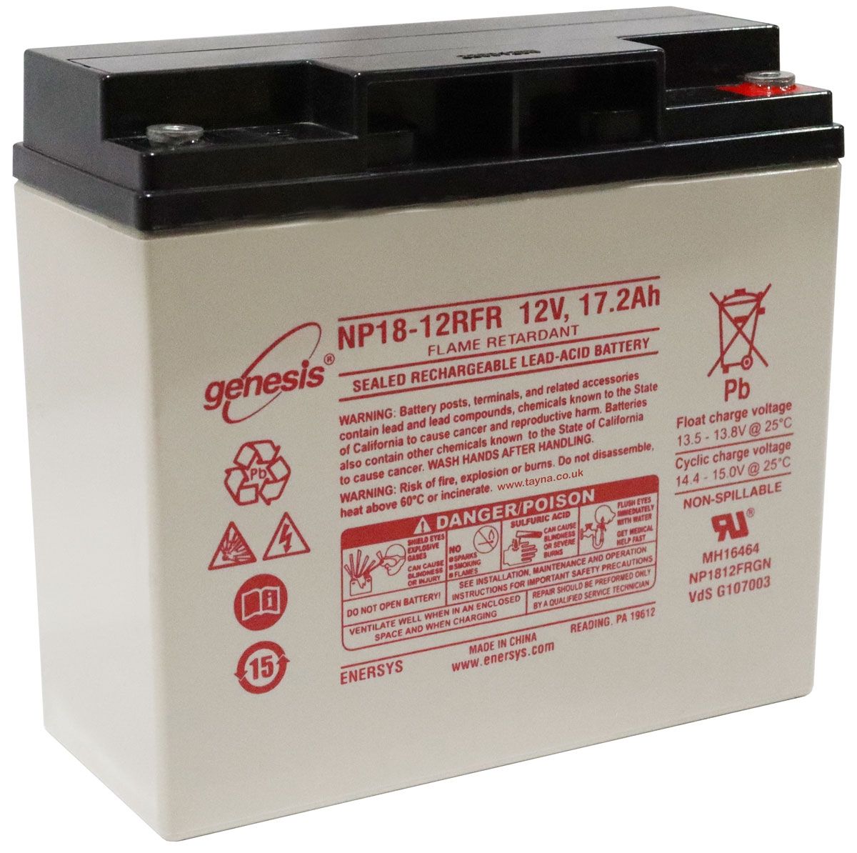 NP18-12FR EnerSys Genesis SLA Battery 12v 17.2Ah 