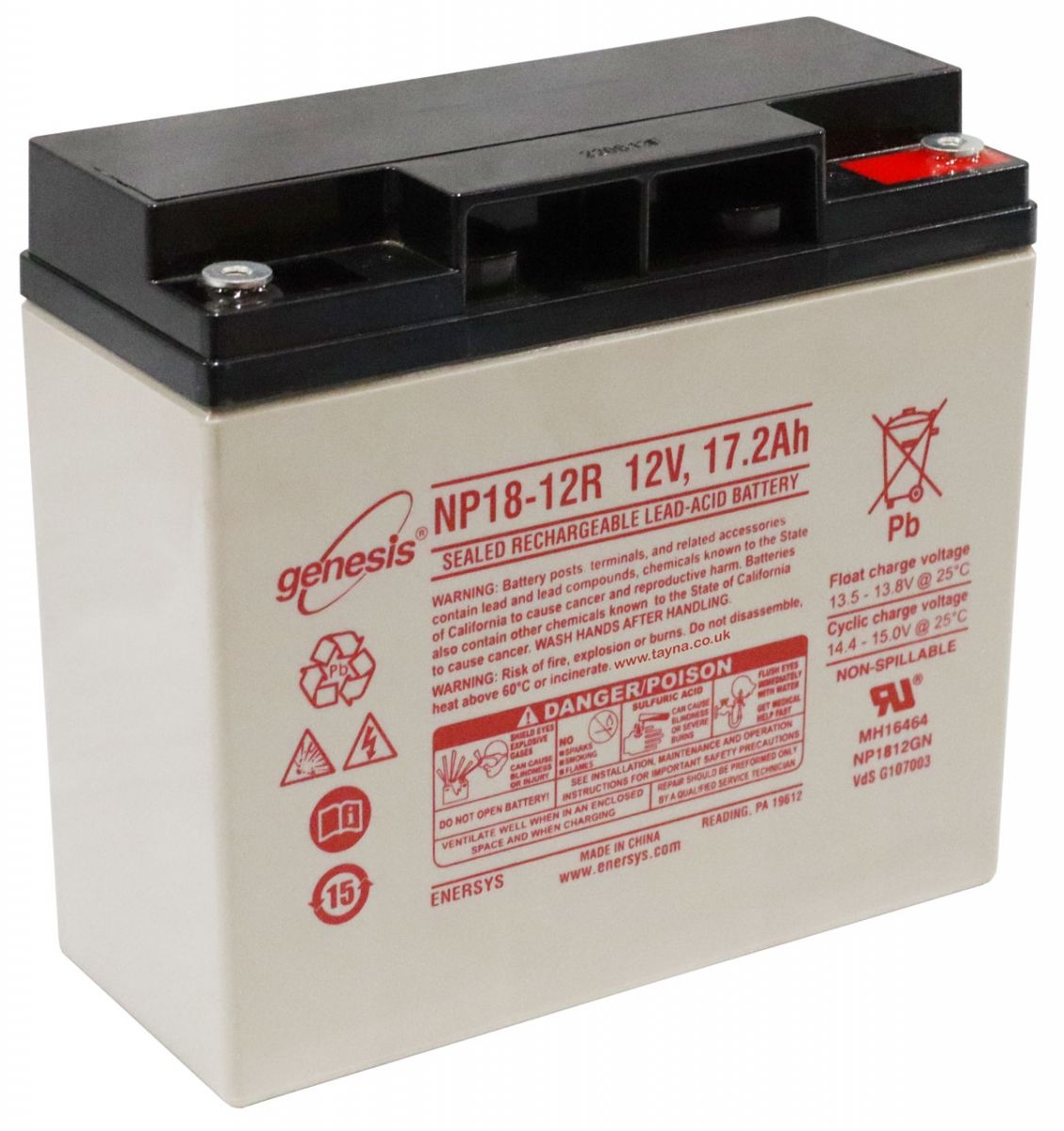 NP18-12 EnerSys Genesis SLA Battery 12v 17.2Ah 