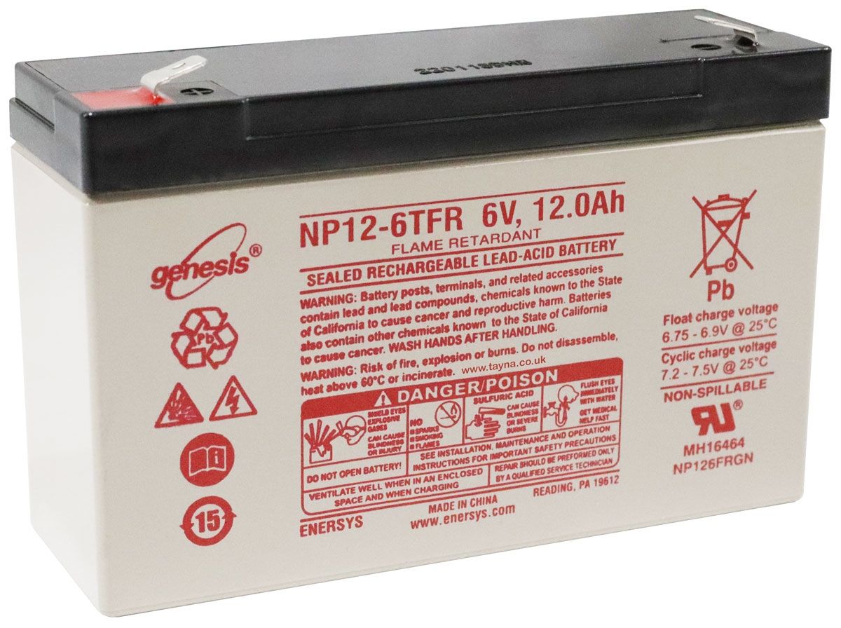 NP12-6FR EnerSys Genesis SLA Battery 6v 12Ah 