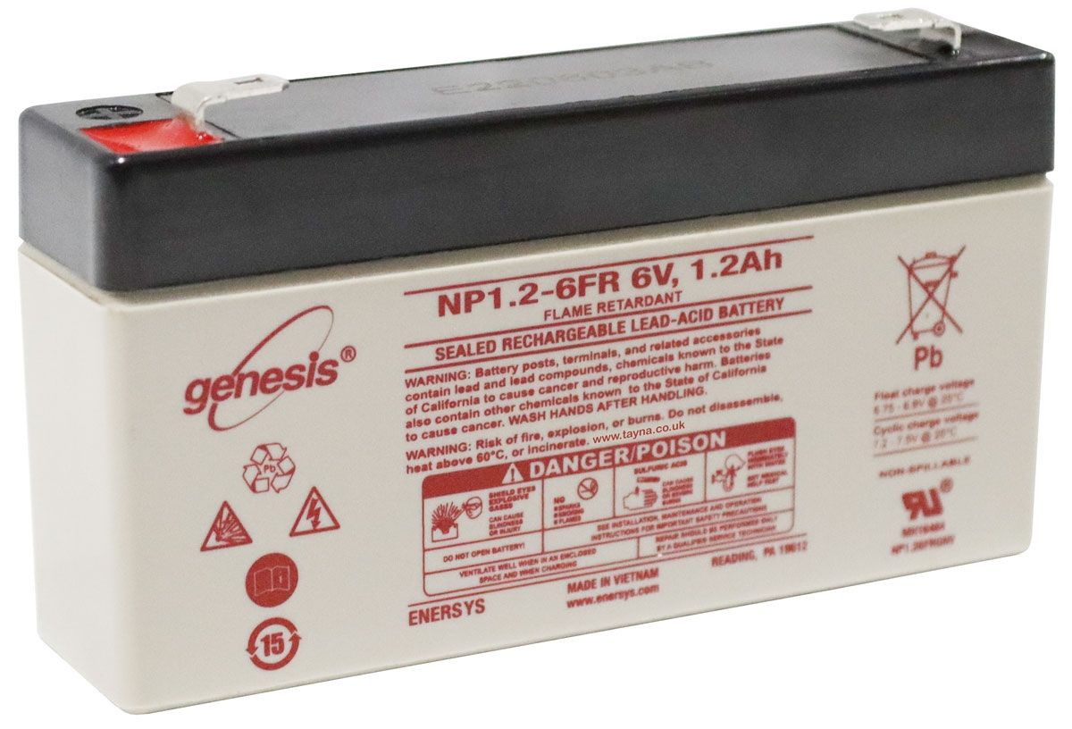 NP1.2-6FR EnerSys Genesis SLA Battery 6v 1.2Ah 