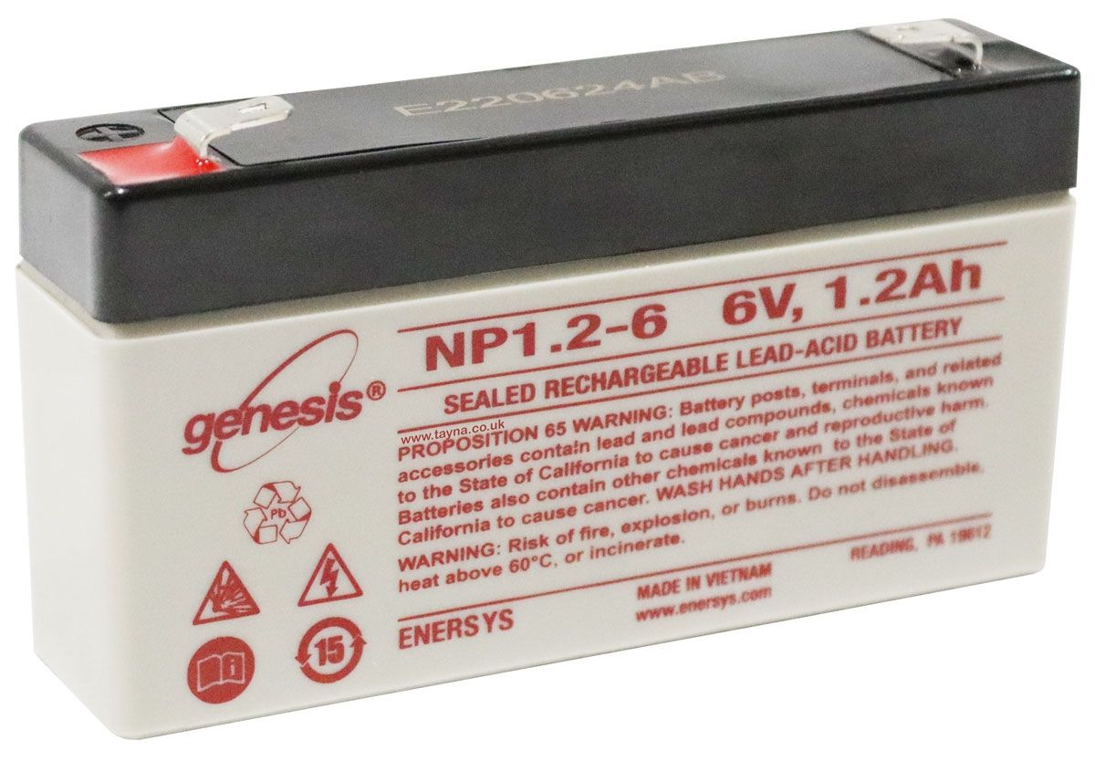 NP1.2-6 EnerSys Genesis SLA Battery 6v 1.2Ah 
