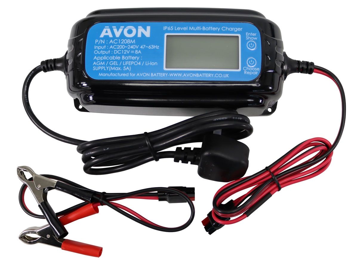 AC1208M AVON Multi-Selectable Battery Charger 12V 8A 