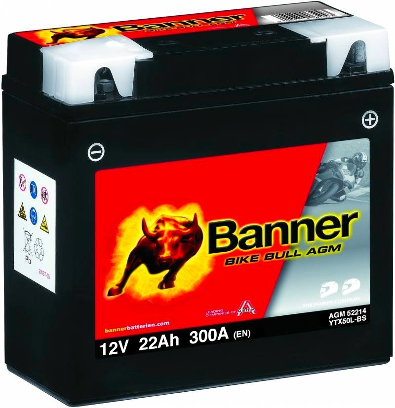 Banner 52214 AGM Motorcycle Battery