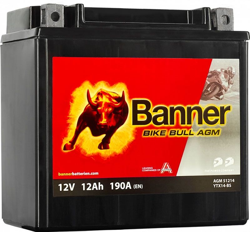 Banner 51214 AGM Motorcycle Battery
