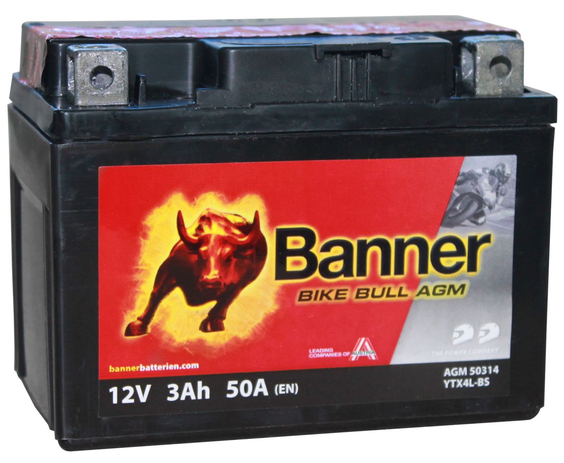 Banner 50314 AGM Motorcycle Battery