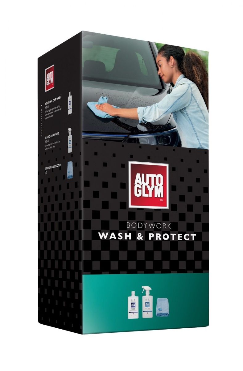 AUTOGLYM Bodywork Wash & Protect Kit - Wash, Wax and x2 Microfibre Cloths - BWPKIT2