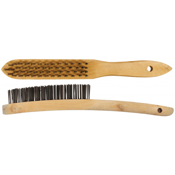 ABRACS Wire Scratch Brushes Wooden 2-row PK 3 WB10N