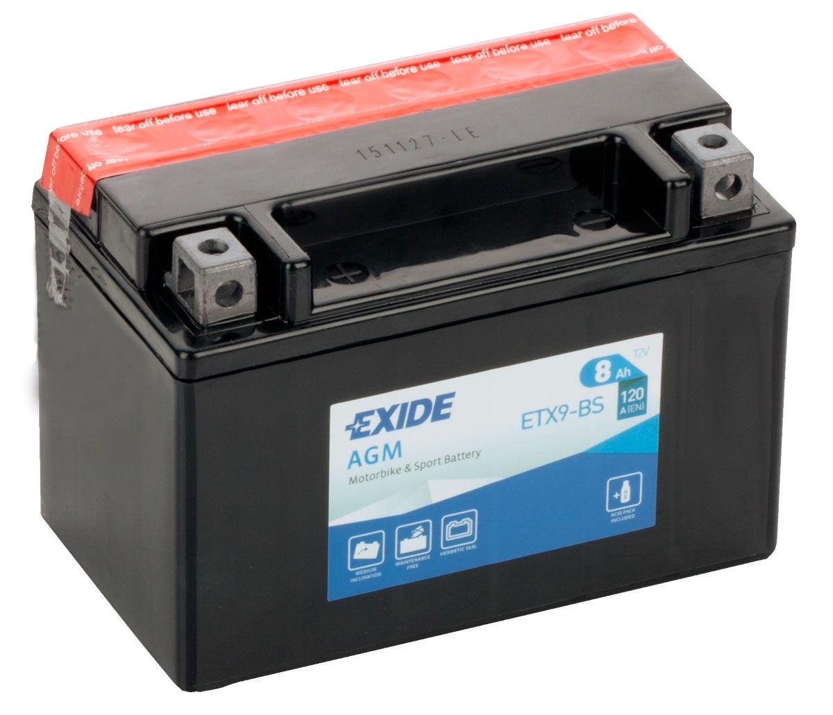 Exide YTX9-BS AGM Motorcycle Battery