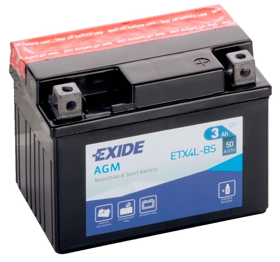 Exide YTX4L-BS AGM Motorcycle Battery