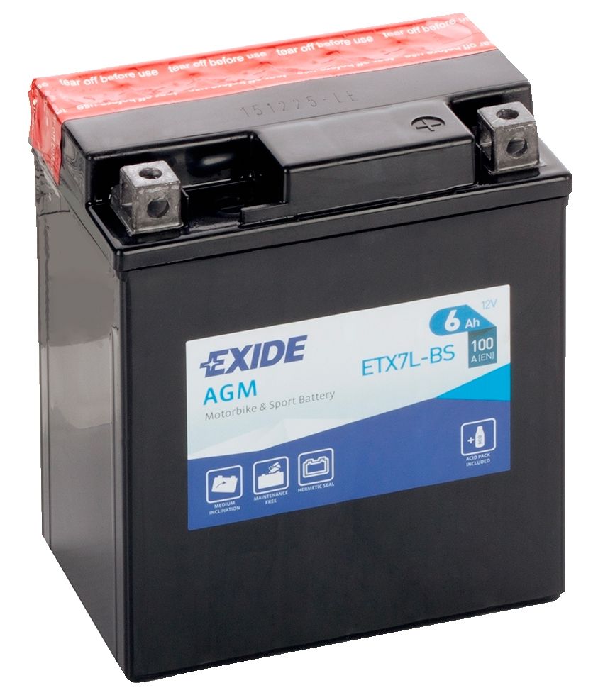 Exide ETX7L-BS AGM Motorcycle Battery